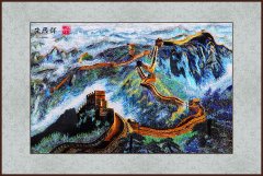 苏绣大师张燕群《万里长城图》《晚霞丹